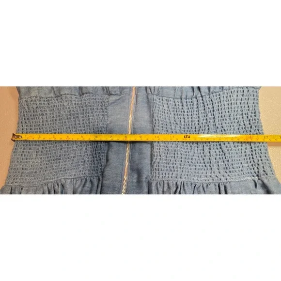 Anthropologie Womens XL Blue The Tommie Denim Eyelet Trim Dress NWT - Picture 9 of 14